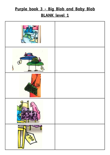 RWI Set 2 (Purple) Book 3 - Big Blob and Baby Blob resources