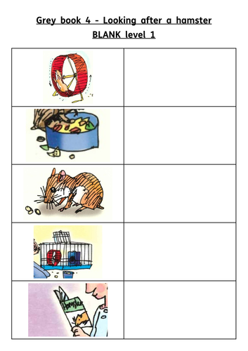 RWI Set 7 (Grey) Book 04 - Looking after a hamster resources