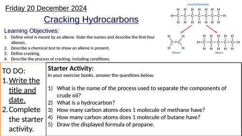 GCSE Chemistry Alkenes & Cracking Hydrocarbons: Complete Lesson