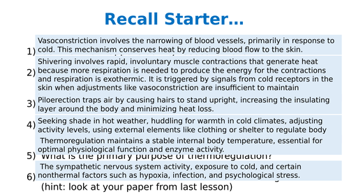 Unit 9 Aim B L4 Thermoregulatory diseases