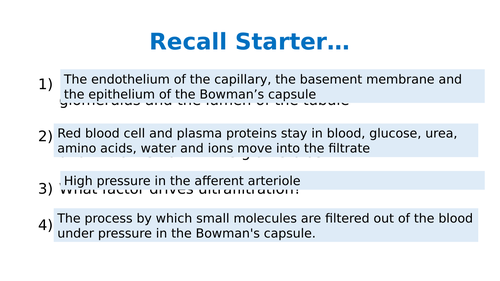 Unit 9 Aim B L8: Selective Reabsorption