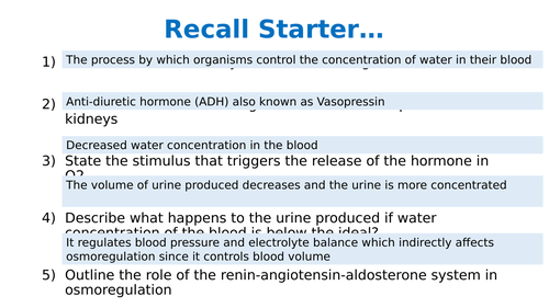 Unit 9 Aim B L11: Osmoregulation Diseases