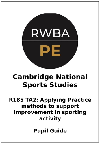 Cambridge National Sports studies R185 TA2 Pupil Guide | Teaching Resources
