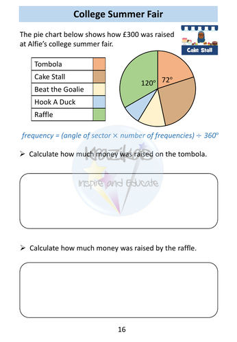 Pie Charts Workbook - Statistics - Level 1 Functional Skills Maths ...