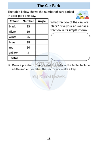 Pie Charts Workbook - Statistics - Level 1 Functional Skills Maths ...