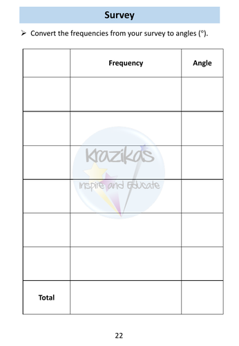 Pie Charts Workbook - Statistics - Level 1 Functional Skills Maths ...
