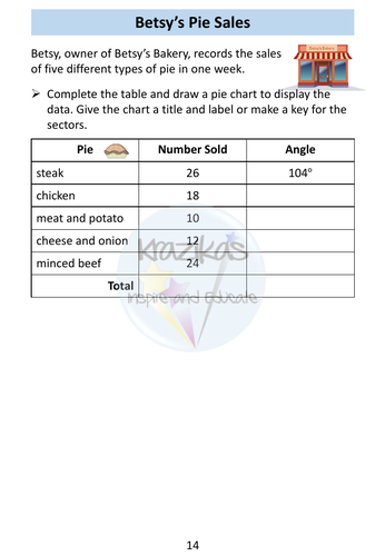 Pie Charts Workbook - Statistics - Level 1 Functional Skills Maths ...
