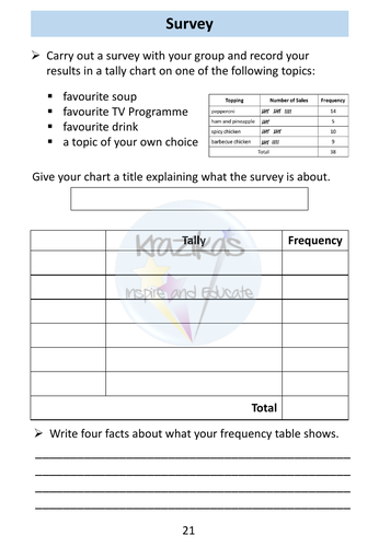 Pie Charts Workbook - Statistics - Level 1 Functional Skills Maths ...