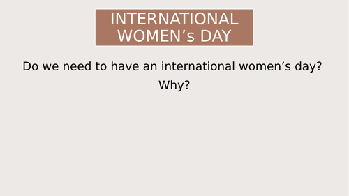 International Women's Day tutor time activities | Teaching Resources
