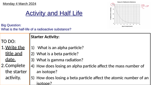 GCSE Activity and Half Life