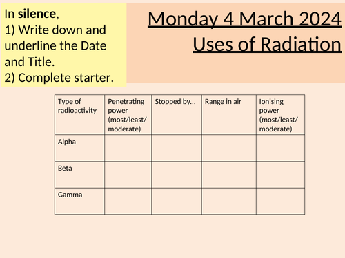 GCSE Uses of Radiation