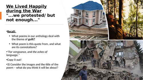 OCR Anthology - We Lived Happily during the War - Ilya Kaminsky | Teaching Resources