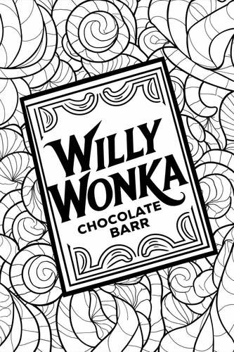 20 Willy Wonka Chocolate Candy Coloring Sheets, Colouring Pages Roald