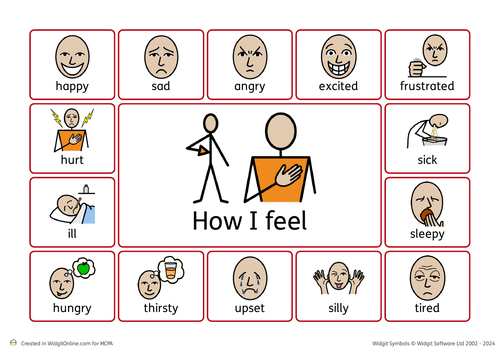 How I feel word mat- widgit | Teaching Resources