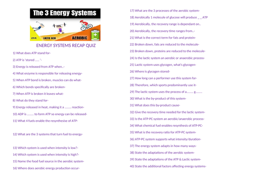Unit 1 Anat & Phys Revision Workshop Level 3 BTEC Sport | Teaching ...