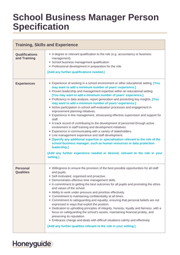 School Business Manager Interview Pack | Teaching Resources