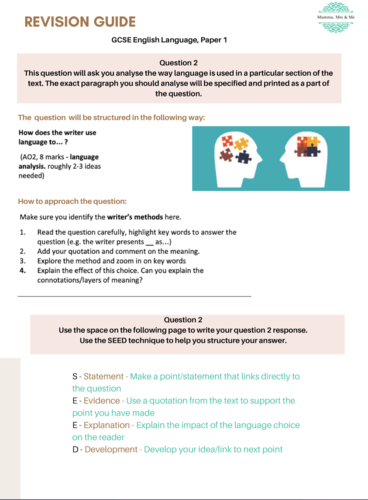 AQA English Language Paper 1 & 2 Revision Guide | Teaching Resources