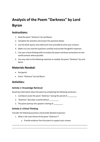 Analysis of the Poem \