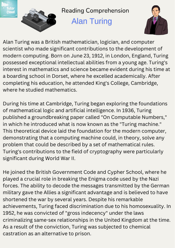 Alan Turing – Reading Comprehension