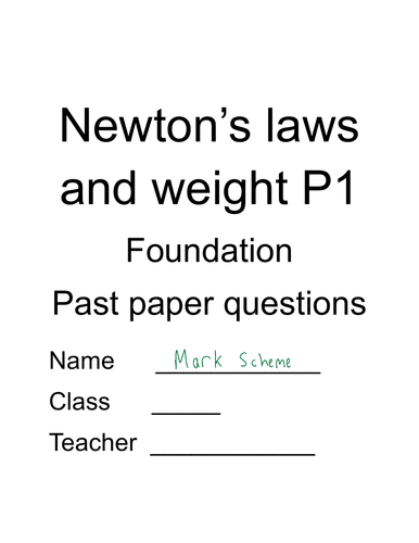 CCEA DAS: Physics P1 Newton's laws Questions and solutions
