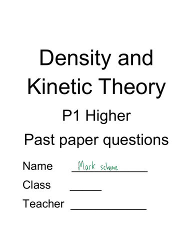 CCEA DAS: Physics P1 Density and Kinetic Theory Questions and solutions