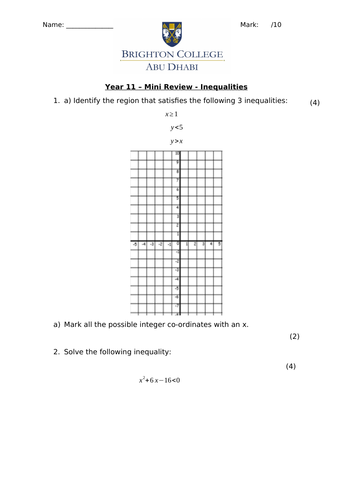 Year 9 and 10 GCSE mini assessments | Teaching Resources