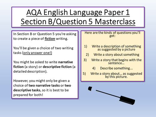AQA English Language Paper 1 Question 5 Revision | Teaching Resources