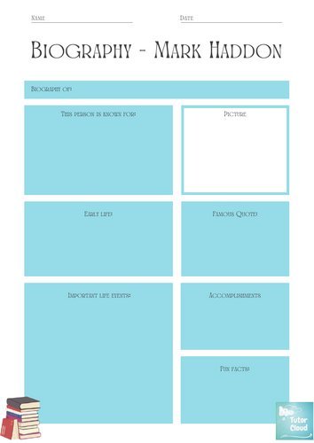 About the Author Mark Haddon Worksheet