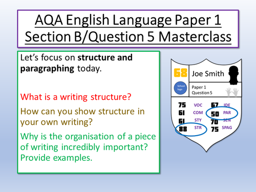 AQA English Language Paper 1 Writing Revision | Teaching Resources