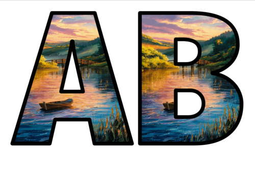 NEW Boat by Bridge Lettering Set Whole Alphabet Letter Set Numbers ...