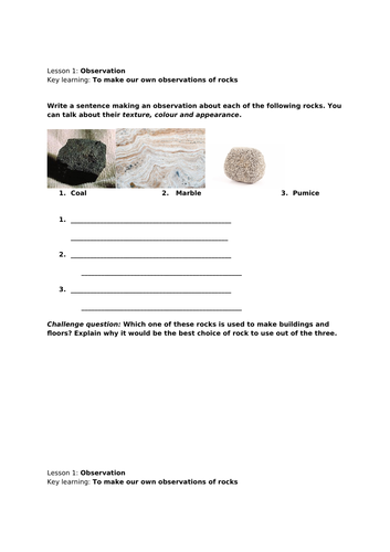 Rocks - KS2 Science Unit | Teaching Resources