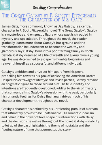 The Great Gatsby by F. Scott Fitzgerald Resource Bundle | Teaching ...