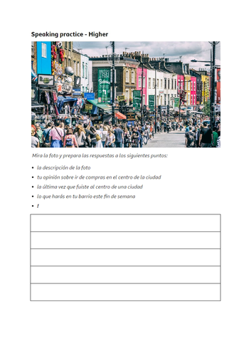 Spanish GCSE revision - Speaking questions, photo description and ...