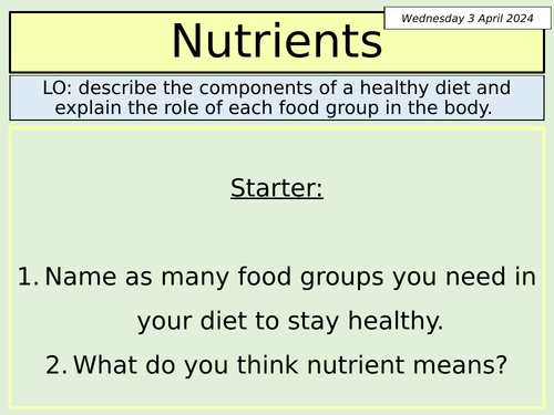 KS3 Biology: Nutrients