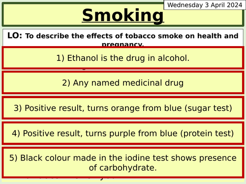 KS3 Biology: Smoking