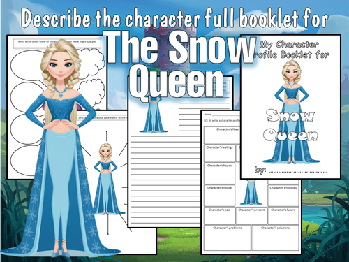 The Snow Queen ELSA Fairytale Character Describe Book Character Booklet ...