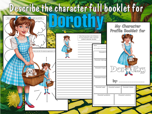 NEW Dorothy from The Wizard of Oz Describe the Book Character Booklet ...