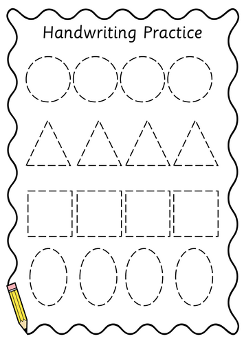 Handwriting Practice Booklet: Letters, Numbers, Shapes | Teaching Resources