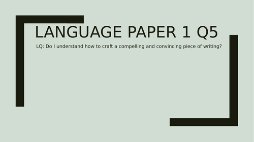 AQA Language Paper 1 Revision Lessons | Teaching Resources