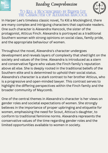 To Kill a Mockingbird: Exploring the Character of Alexandra Hancock