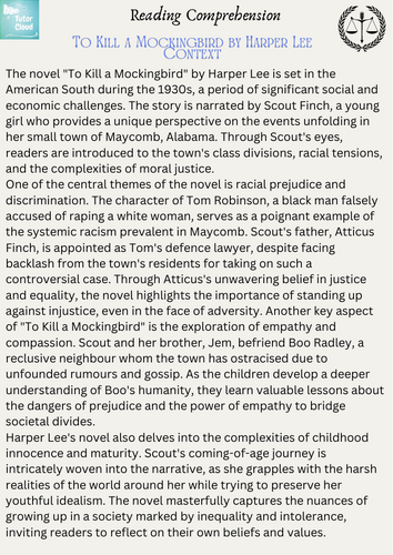 To Kill a Mockingbird by Harper Lee Context