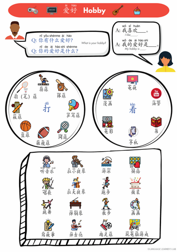 Chinese_Hobby 爱好 packs | Teaching Resources