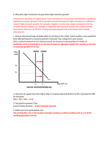 A Level Economics - Economic Growth | Teaching Resources