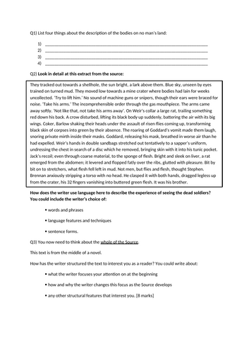 Language Paper 1 Revision SOW | Teaching Resources