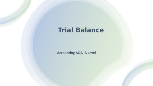 Trial Balance Accounting A Level AQA
