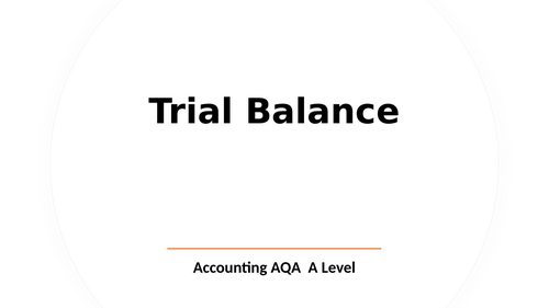 Trial Balance Accounting A Level AQA