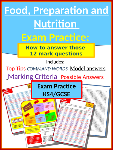 Food GCSE Eduqas Mock Questions with answers: 12 mark questions (Long answers)