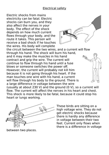 Electrical safety - KS3 Physics - Electricity | Teaching Resources