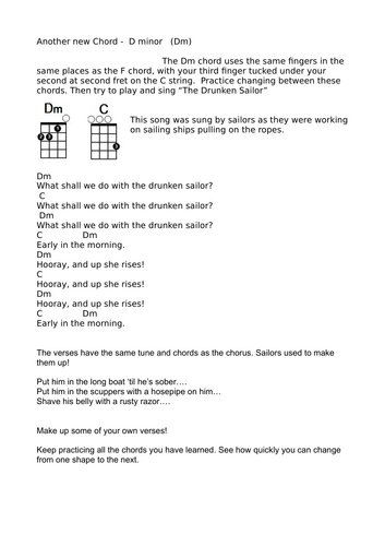 Beginner Ukulele resource sheets. | Teaching Resources