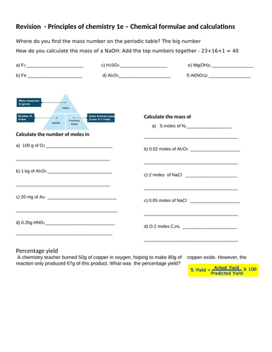 Chemistry revision Questions and answers | Teaching Resources